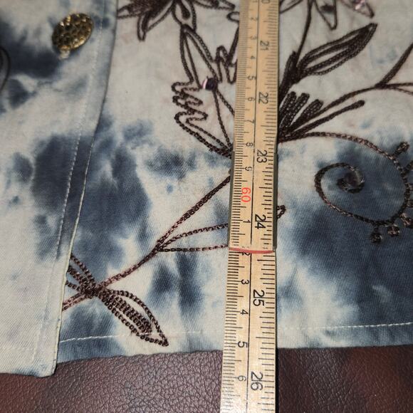 Vintage Alex K Tie Dye Embroidered Floral Sequin Jacket Women 1XL Boho Artsy Y2K - Picture 7 of 11